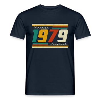 1979 Geburtstag geboren im Jahr 1979 Retro Vintage - Männer T-Shirt - Navy - Vorne - AI Model Male 178 light (178cm)