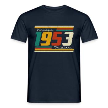 1953 Anniversaire Né En 1953 Rétro Vintage - T-shirt homme - marine - Devant - AI Model Male 178 light (178cm)