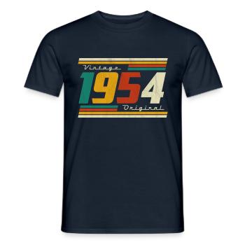 1954 Anniversaire Né En 1954 Rétro Vintage - T-shirt homme - marine - Devant - AI Model Male 178 light (178cm)