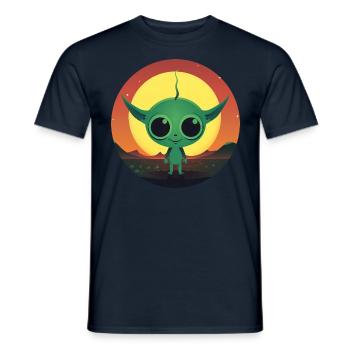 Coucher de soleil extraterrestre - T-shirt homme - marine - Devant - AI Model Male 178 light (178cm)