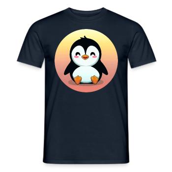 Sunset Penguin: Tout simplement mignon - T-shirt homme - marine - Devant - AI Model Male 178 light (178cm)