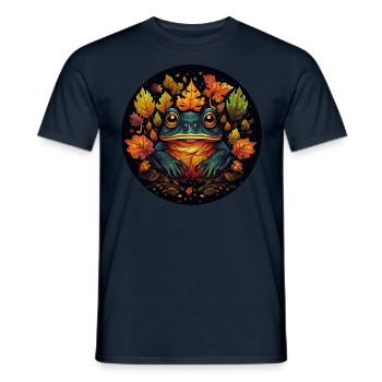 Frog from autumn leaves - Men's T-Shirt - navy - Front - AI Model Male 178 light (178cm)