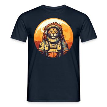 Lion in space - Men's T-Shirt - navy - Front - AI Model Male 178 light (178cm)