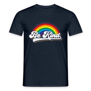 Be Kind LGBT Regenbogen - Männer T-Shirt - Navy - Vorne - AI Model Male 178 light (178cm)