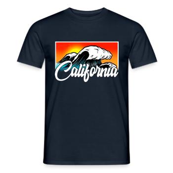 California Retro Surfer Palms vintage 70s - Men's T-Shirt - navy - Front - AI Model Male 178 light (178cm)