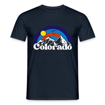 Colorado State USA Berge Wandern Urlaub retro - Männer T-Shirt - Navy - Vorne - AI Model Male 178 light (178cm)
