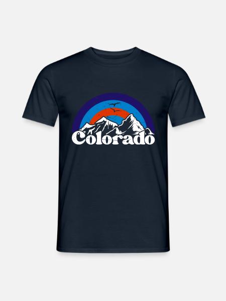 Colorado State USA Berge Wandern Urlaub retro - Männer T-Shirt - Navy