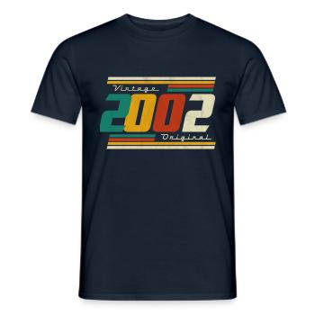 2002 Jahrgang Geburtstag Retro Vintage Geschenk - Männer T-Shirt - Navy - Vorne - AI Model Male 178 light (178cm)