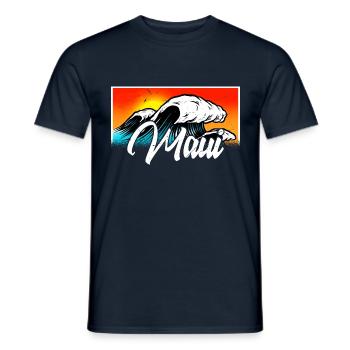 Maui Hawaii Surfen 70er Jahre Strand retro vintage - Männer T-Shirt - Navy - Vorne - AI Model Male 178 light (178cm)
