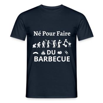 Né Pour le barbecue - T-shirt homme - marine - Devant - AI Model Male 178 light (178cm)