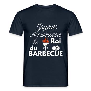 Roi du barbecue annivesraire - T-shirt homme - marine - Devant - AI Model Male 178 light (178cm)