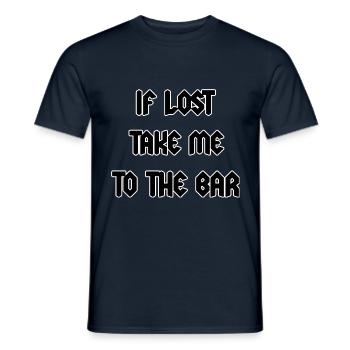 If lost, take me to the bar - T-shirt homme - marine - Devant - AI Model Male 178 light (178cm)
