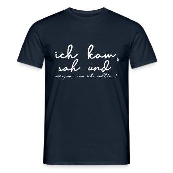 Ich kam, sah und vergaß - Männer T-Shirt - Navy - Vorne - AI Model Male 178 light (178cm)