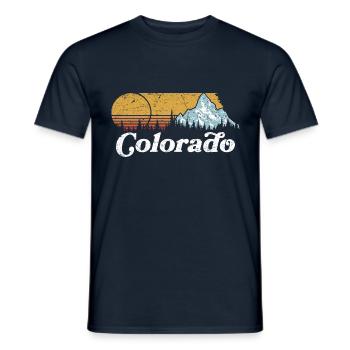 Colorado State USA Berge Wandern Urlaub retro - Männer T-Shirt - Navy - Vorne - AI Model Male 178 light (178cm)