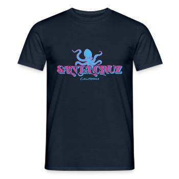 Santa Cruz Californie vintage rétro surfing ville - T-shirt homme - marine - Devant - AI Model Male 178 light (178cm)