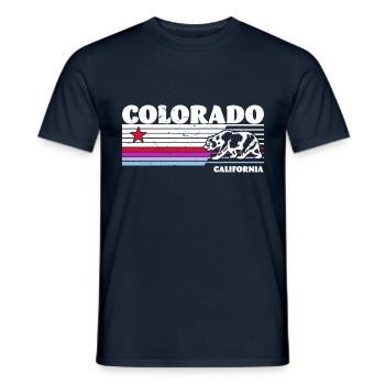 Colorado State USA Berge Wandern Urlaub retro - Männer T-Shirt - Navy - Vorne - AI Model Male 178 light (178cm)