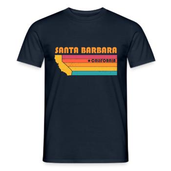 Santa Barbara Californien Surfer Sommer Retro - Männer T-Shirt - Navy - Vorne - AI Model Male 178 light (178cm)