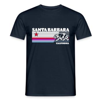 Santa Barbara California Sonnenuntergang Retro - Männer T-Shirt - Navy - Vorne - AI Model Male 178 light (178cm)