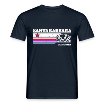 Santa Barbara California Sonnenuntergang Retro - Männer T-Shirt - Navy - Vorne - AI Model Male 178 light (178cm)