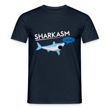 sharkasm sarcasmus requin requin drôle ironie blague - T-shirt homme - marine - Devant - AI Model Male 178 light (178cm)