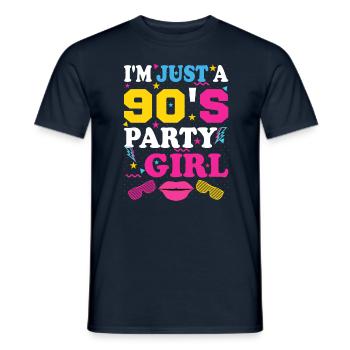 90 ́s girl 90s mädchen 1990 Girl Music Dancing - Men's T-Shirt - navy - Front - AI Model Male 178 light (178cm)