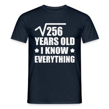 racine 256 16 ans 16. anniversaire maths nombre - T-shirt homme - marine - Devant - AI Model Male 178 light (178cm)