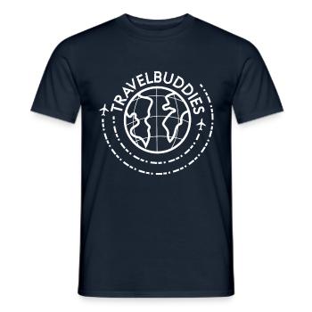 travel buddies holiday holiday team travel flight - Men's T-Shirt - navy - Front - AI Model Male 178 light (178cm)