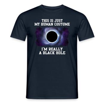 un trou noir dans l’univers de l’espace comme un œil - T-shirt homme - marine - Devant - AI Model Male 178 light (178cm)