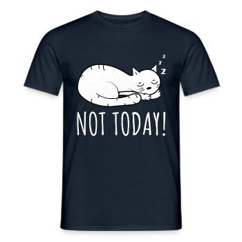 not today lazy cat lazy cat kitten relax lazy - Men's T-Shirt - navy - Front - AI Model Male 178 light (178cm)