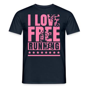 Ich liebe Parkour Frei Laufen Parkourläuferin Spor - Männer T-Shirt - Navy - Vorne - AI Model Male 178 light (178cm)
