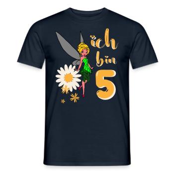 Ich bin 5 Jahre alt Fee Blumen Geburtstag Mädchen - Männer T-Shirt - Navy - Vorne - AI Model Male 178 light (178cm)