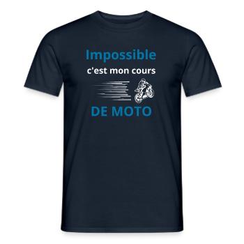 Impossible, c'est mon cours de moto - T-shirt homme - marine - Devant - AI Model Male 178 light (178cm)