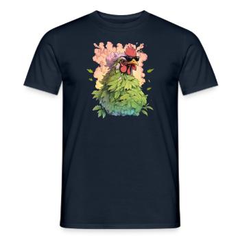 Clucky Chuckles: Hilarious Chicken Tee - Men's T-Shirt - navy - Front - AI Model Male 178 light (178cm)