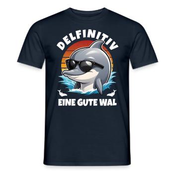 Delfin Delphin Meer Strand Urlaub Spruch Wortspiel - Männer T-Shirt - Navy - Vorne - AI Model Male 178 light (178cm)