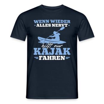 Kajakfahren Wenn alles nervt Paddeln - Männer T-Shirt - Navy - Vorne - AI Model Male 178 light (178cm)