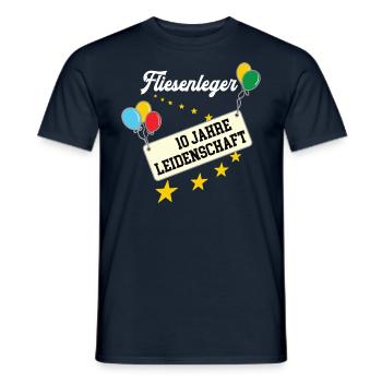 Fliesenleger 10 jähriges Jubiläum Bodenleger Jubi - Männer T-Shirt - Navy - Vorne - AI Model Male 178 light (178cm)