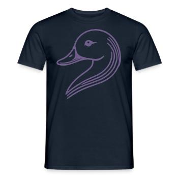 Tête de silhouette de cygne de canard minimaliste - T-shirt homme - marine - Devant - AI Model Male 178 light (178cm)