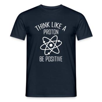 Pensez comme un proton, soyez une chemise positive disant physique - T-shirt homme - marine - Devant - AI Model Male 178 light (178cm)