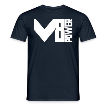 V8 power - Männer T-Shirt - Navy - Vorne - AI Model Male 178 light (178cm)