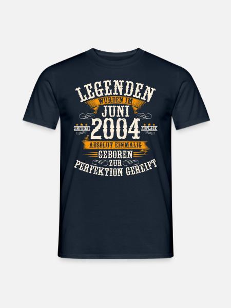 Legenden Juni Jahrgang 2004 Geburtstag Geschenk - Männer T-Shirt - Navy
