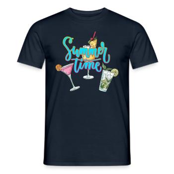 Summer Time - Cocktails - Men's T-Shirt - navy - Front - AI Model Male 178 light (178cm)