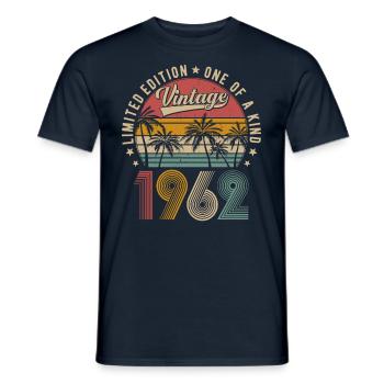 Millésime 1962 Vintage Rétro Anniversaire Cadeau - T-shirt homme - marine - Devant - AI Model Male 178 light (178cm)
