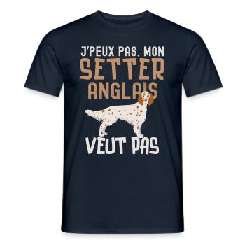 Setter anglais chien de race chien mignon - T-shirt homme - marine - Devant - AI Model Male 178 light (178cm)