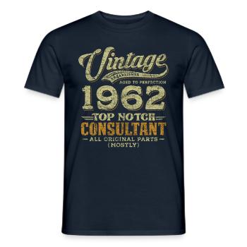 Vintage 1962 Top Notch Consultant - Männer T-Shirt - Navy - Vorne - AI Model Male 178 light (178cm)