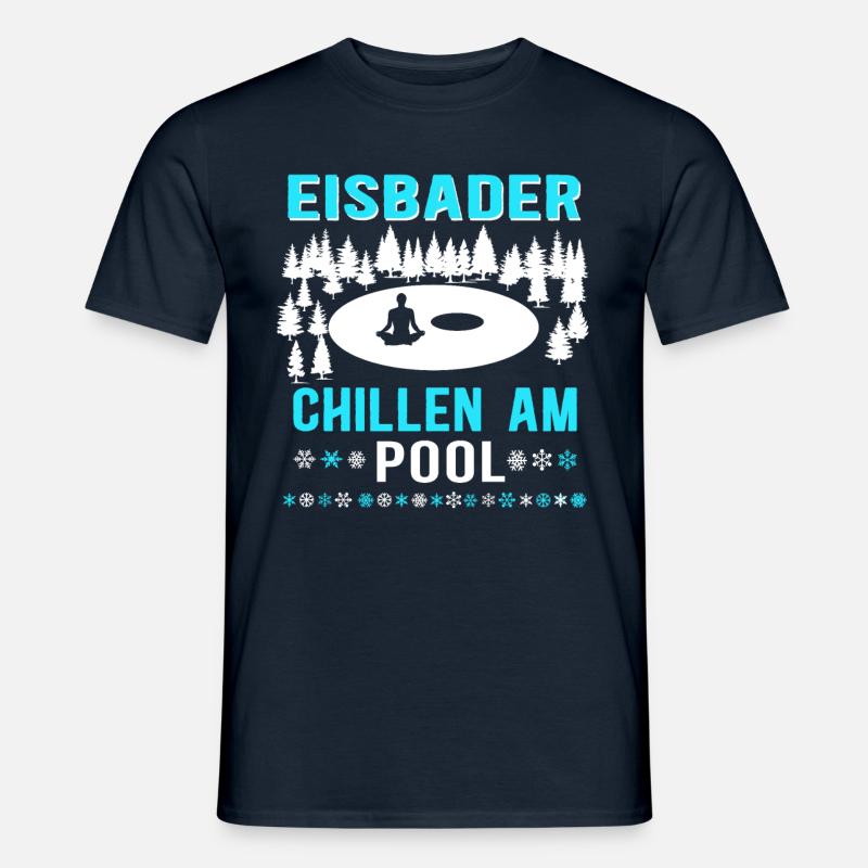 Eisbader wollen Eisbaden - Eisschwimmen Kältebad - Männer T-Shirt - Navy