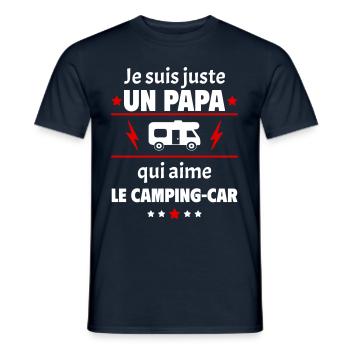 Juste un papa qui aime le camping-car, noël - T-shirt homme - marine - Devant - AI Model Male 178 light (178cm)