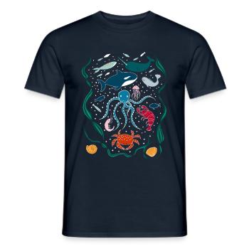 Underwater World I Fish and Sea Animals - Men's T-Shirt - navy - Front - AI Model Male 178 light (178cm)