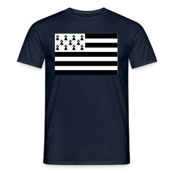 Drapeau Bretagne original - T-shirt homme - marine - Devant - AI Model Male 178 light (178cm)
