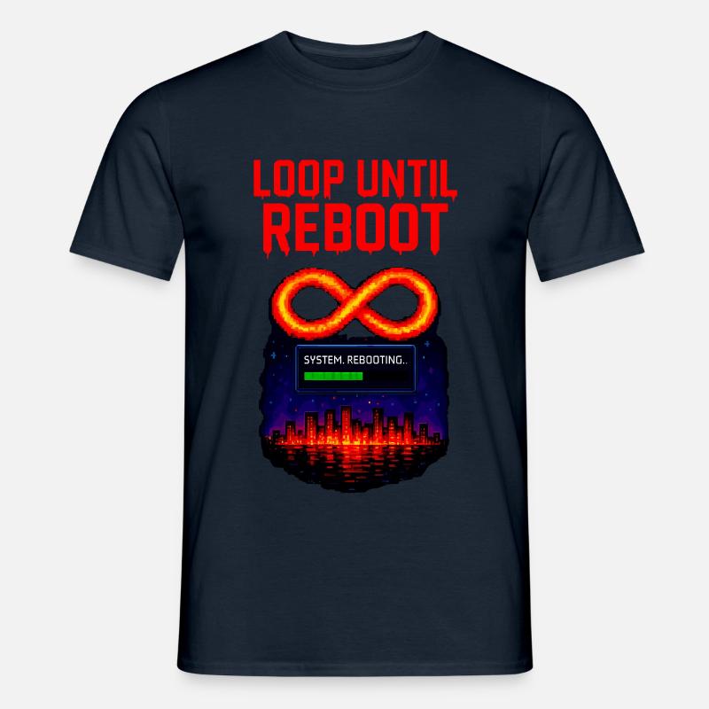 Loop Until Reboot – Pixel Shirt - Männer T-Shirt - Navy