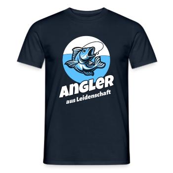 Angler aus Leidenschaft angeln Papa Angelrute - Männer T-Shirt - Navy - Vorne - AI Model Male 178 light (178cm)
